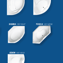 Symmetrische Eck-Badewannen