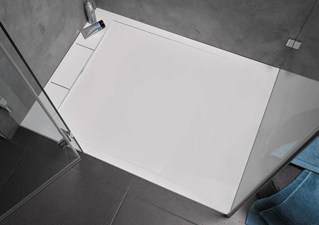 Marmor-Polymer Duschwanne mit Randablauf